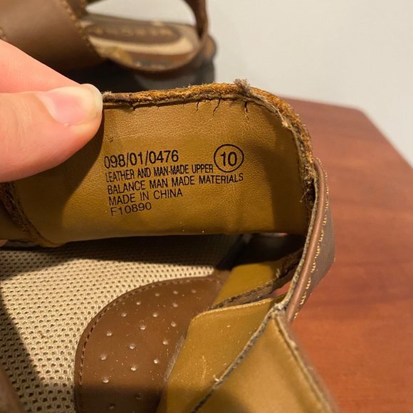 Merona size 10 Fisherman sandals with velcro buckle, slight wear main image 6